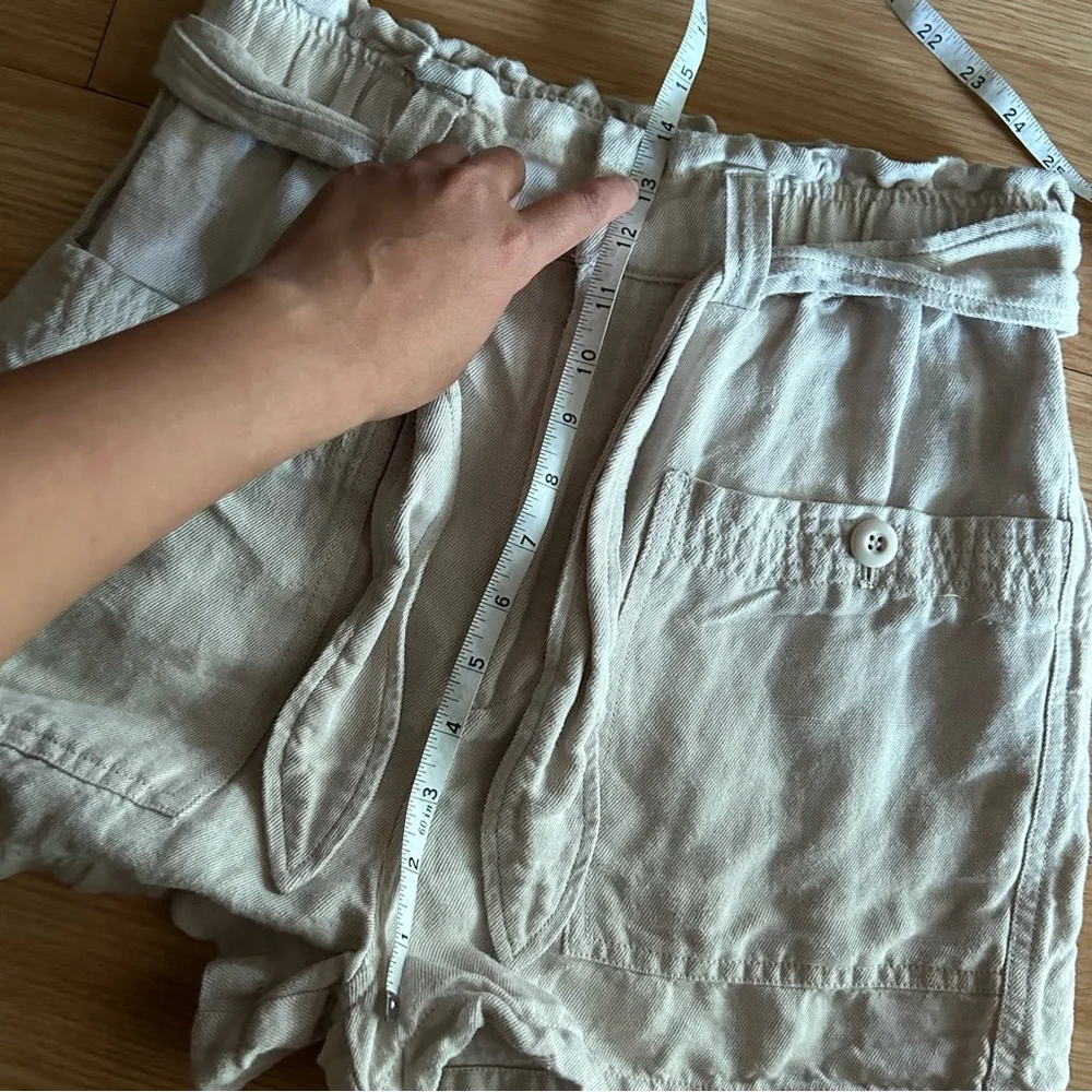 Joie Beige Lindsi Linen Blend Belter Baggy Shorts Women’s Small